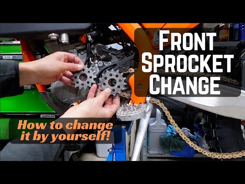 How to replace the front sprocket on the KTM 500 EXC