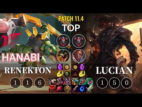 TLN Hanabi Renekton vs Lucian Top - KR Patch 11.4