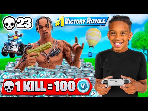 EVERY KILL KYRIE GETS = $100 FORTNITE CHALLENGE