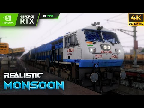 New 4K Realistic Monsoon  weather Railworks gameplay #indianrailways #railworks #railway #simulator