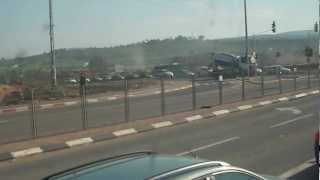 preview picture of video 'כביש 77 חוץ מטבריה עם דגלי ישראל Outside of Tiberias on the Highway 77'