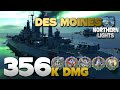 Kreuzer Des Moines Auf Karte Nordlichter 356k Schaden World Of Warships