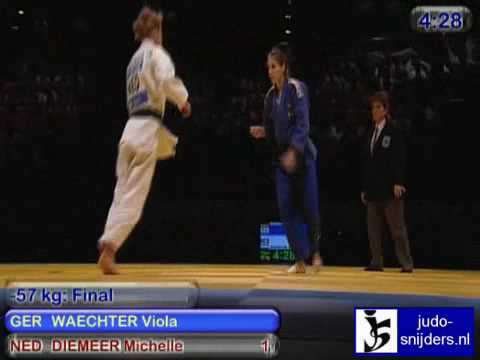 Judo 2009 Birmingham: Waechter (GER) - Diemeer (NED) [-57kg].