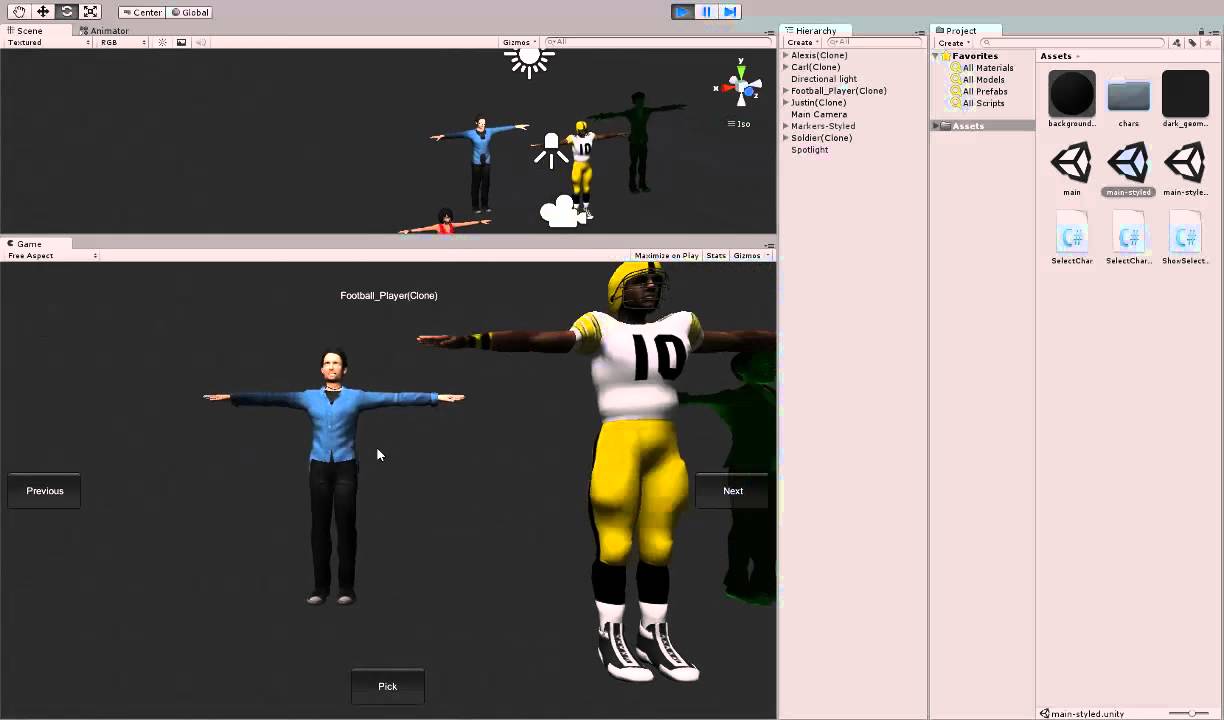 [Styled Version] Unity3D Character Selection