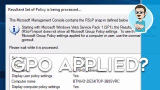 View Group Policies Applied to PC and User Account