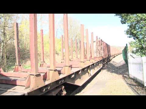 66845 on 6Z37, 11:15, Chirk Kronospan - Carlisle Yard empty timber