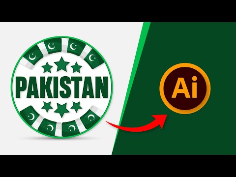 Pakistani Flag Monogram Logo Illustrator Design