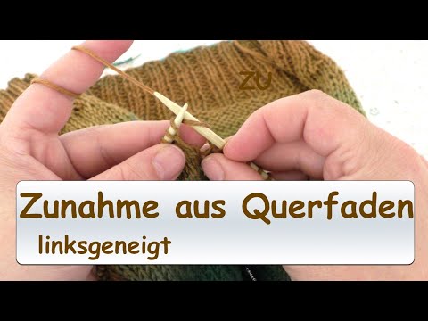 Knit left-leaning increases from the horizontal strand