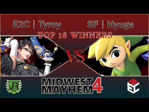 Midwest Mayhem 4  TOP 16 WINNERS - E2C | Tyroy (Bayonetta) vs SF | Hyuga (Toon Link)