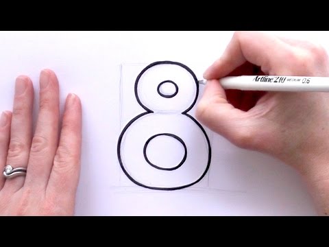 How To Draw A Cartoon Number 8 | Quick And Easy Bullet Journal Doodle Ideas | bujoTIGER (ZOOSHii)