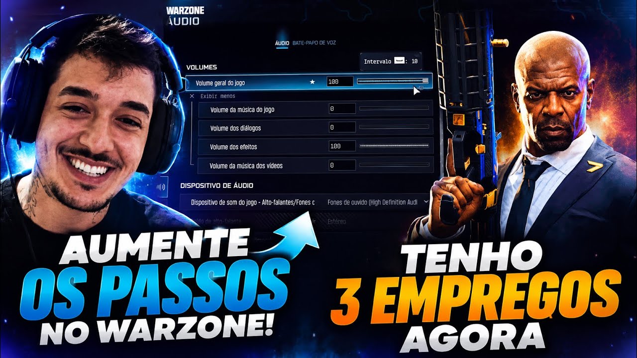COMO MELHORAR O SOM DOS PASSOS NO WARZONE! MELHOR CONFIG DE ÁUDIO PARA PC E CONSOLE