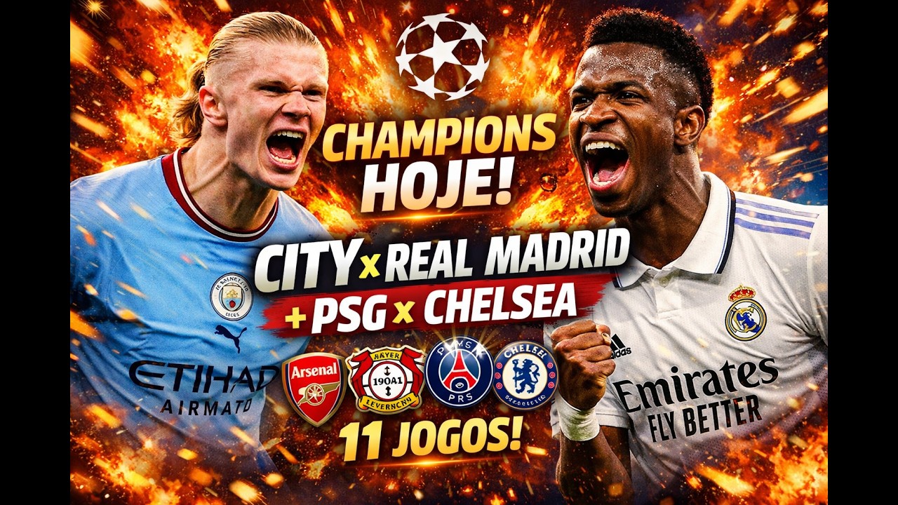 🔥 CHAMPIONS HOJE! CITY x REAL MADRID + PSG x CHELSEA + 11 JOGOS | TIPS HT & OVER 2.5 🚀