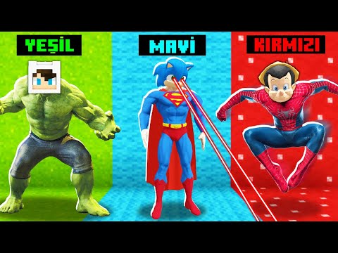 SÜPER KAHRAMANLAR TEK RENK CHALLENGE - 😨 Minecraft