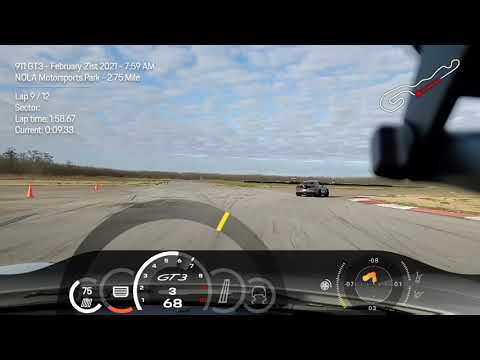 NOLA Motorsports Park 2.75 mile PCA 2021-02-21 Porsche GT3 1:58.67