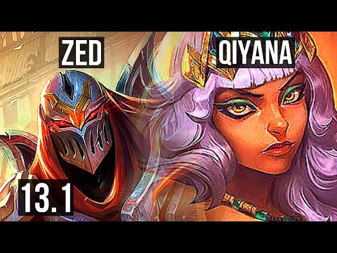 ZED vs QIYANA (MID) | 25/1/10, Legendary, 2.7M mastery, 1600+ games | KR Grandmaster | 13.1