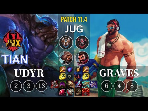 FPX Tian Udyr vs Graves Jungle - KR Patch 11.4