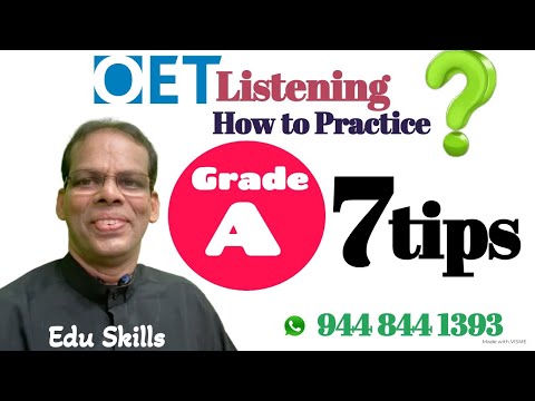 Edu Skills OET:  Listening Part - B  | Sample - 4 | 7 Steps to Listening | OET made easy