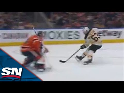 Patrice Bergeron Feeds Brad Marchand For A Nifty Breakaway Goal While Shorthanded