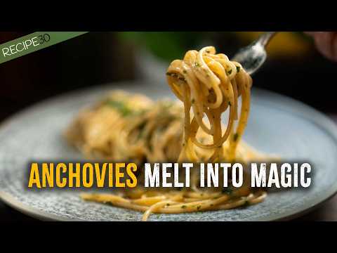 Anchovy Lemon Spaghetti with Chili and Parsley