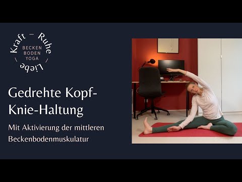 Gedrehte Kopf-Knie-Haltung mit Beckenbodenfokus