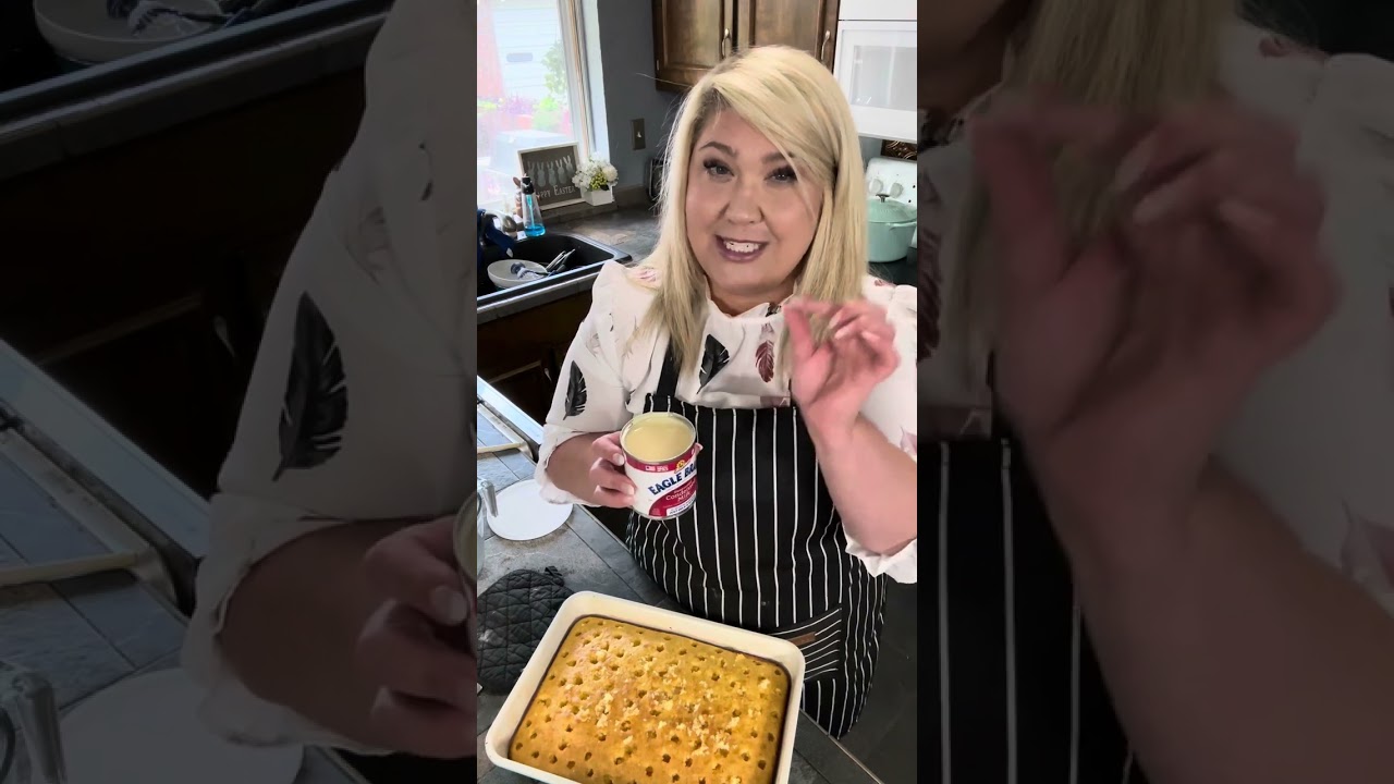 The perfect spring dessert: Pineapple Delight Poke Cake! Simple, easy, delicious! #pokecake #dessert