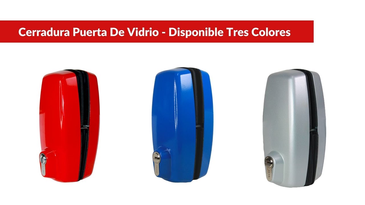 Cerradura Puerta De Vidrio. Disponible en tres Colores