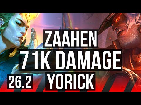 ZAAHEN vs YORICK (TOP) | Good KDA: 18/1/9, 71K damage | EUW Master | 26.2