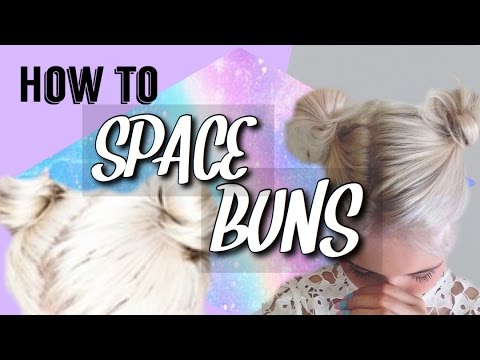 How to: EASY SPACE BUNS for thin hair |...