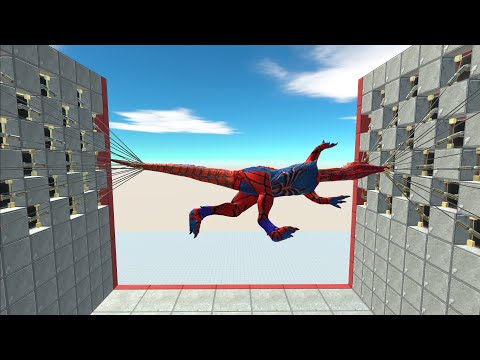 Spinosaurus Jump In The Trap torture machine Harpoon - Animal Revolt Battle Simulator