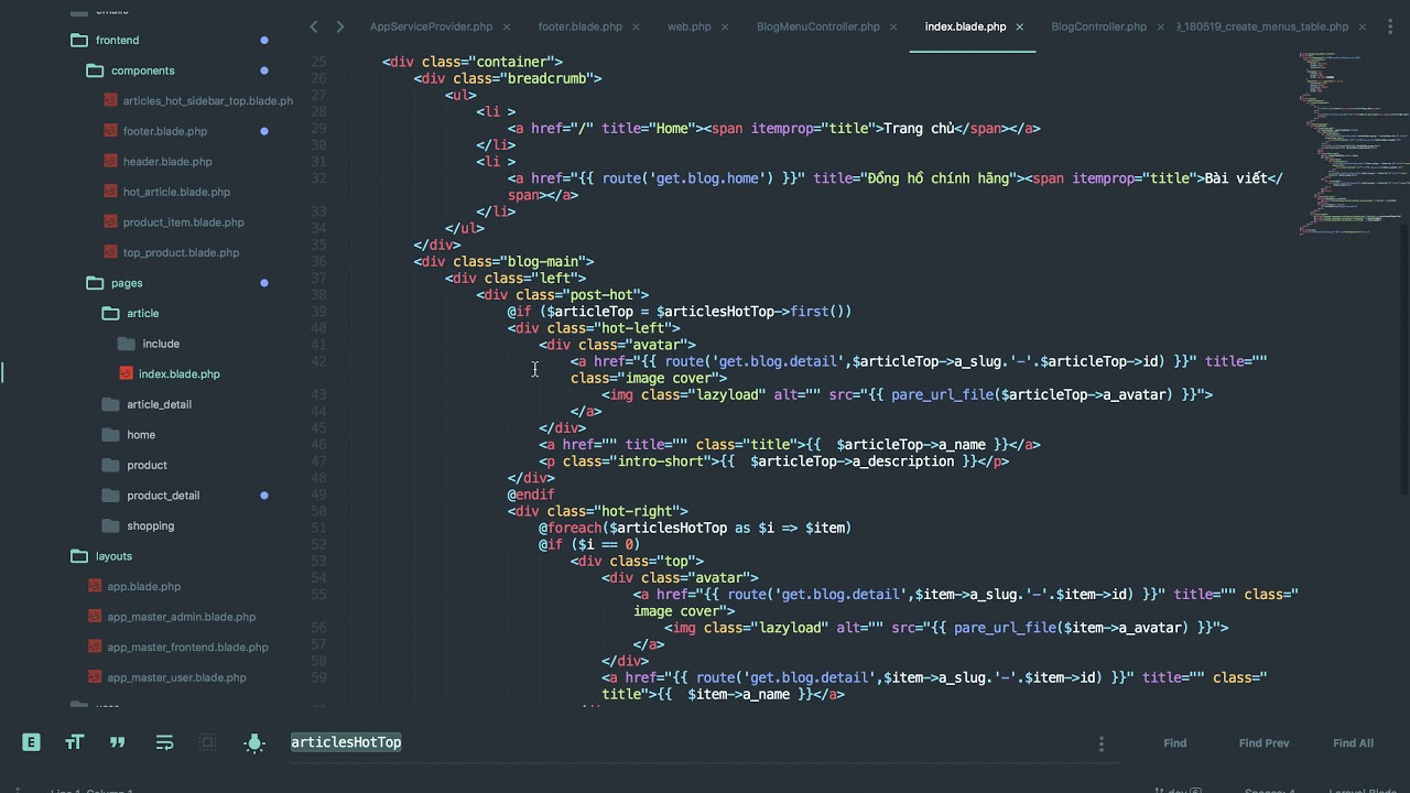 [Seri] - Website đồng hồ - Hiển thị bài viết theo menu