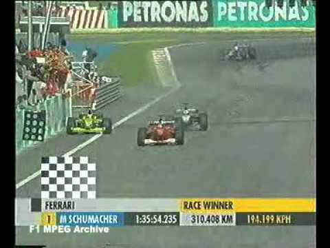 Jean Todt wears a red wig to celebrate Ferrari's championship - Sepang 2000