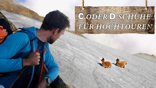 Welche Schuhe für Hochtouren? - Der Unterschied zwischen Kategorie C und D