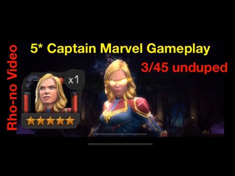 New 5* Captain Marvel Unduped 3/45 game play, First look