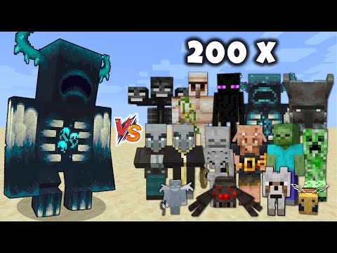 TITAN WARDEN vs Minecraft Mobs x200
