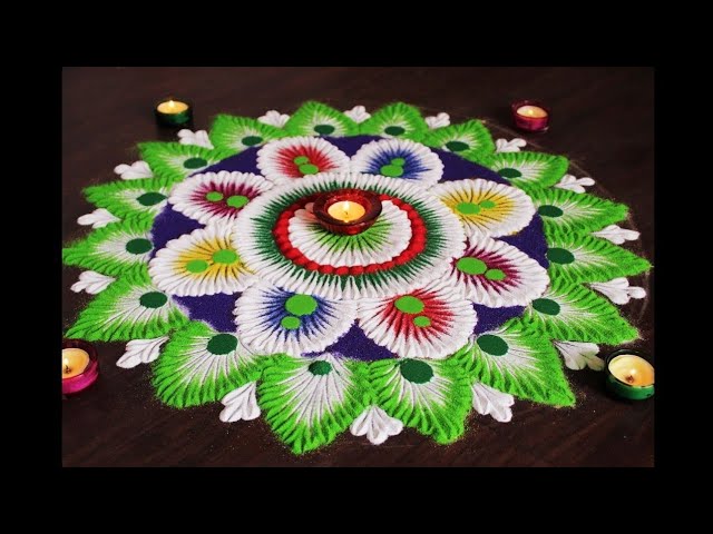 Beautiful flower rangoli design by shital daga