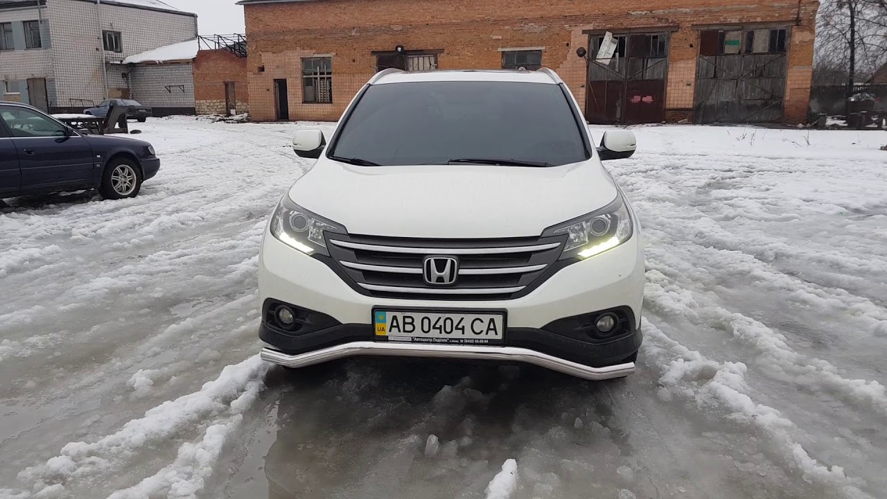 Honda CRV 2012-2016 гг. Передняя защита ST007 (нержавейка) Video 1