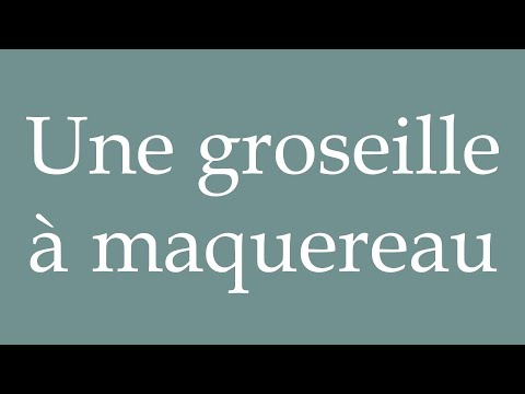 How to Pronounce ''Une groseille à maquereau'' (A gooseberry) Correctly in French