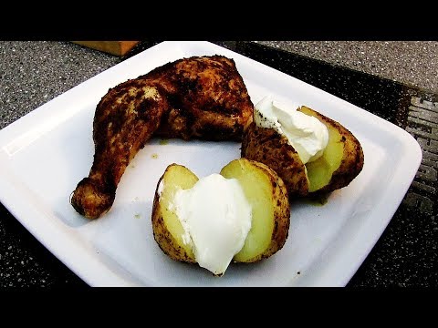 REZEPT: HÄHNCHENSCHENKEL MIT BAKED POTATOS FÜR UNTER 5 EURO - schnell & einfach selber machen!