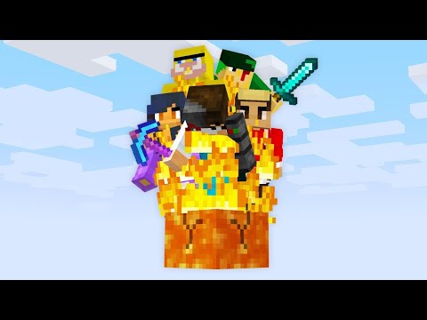 7 Friends Surviving on 1 Lava Block