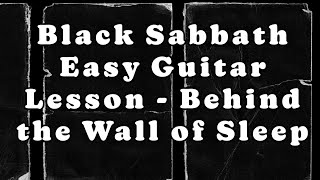 Blaxk Sabbath - Easy Guitar Lesson - Behind the Wall of Sleep