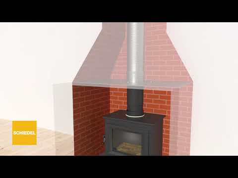 Fitting a stove and re-lining a chimney flue using steel flexible liner
