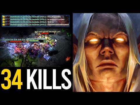 OMG 34 KILLS INVOKER!! THE MOST EPIC GAMEPLAY BY 10K MMR INVOKER | Dota 2 Invoker