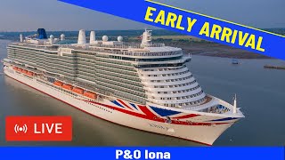 SHIPS TV - P&O Iona Early Arrival Ahead of Storm Darragh Port of Southampton (LIVE)