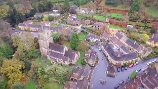 DRONE OVER MEDIEVAL VILLAGE