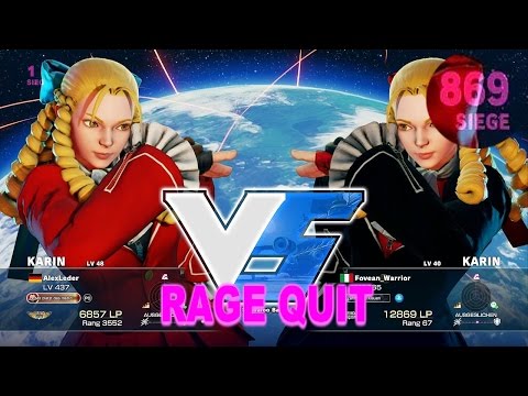 SFV - Karin Rage Quitters (Fovean_Warrior 869 Wins & Others) - 60fps ✔