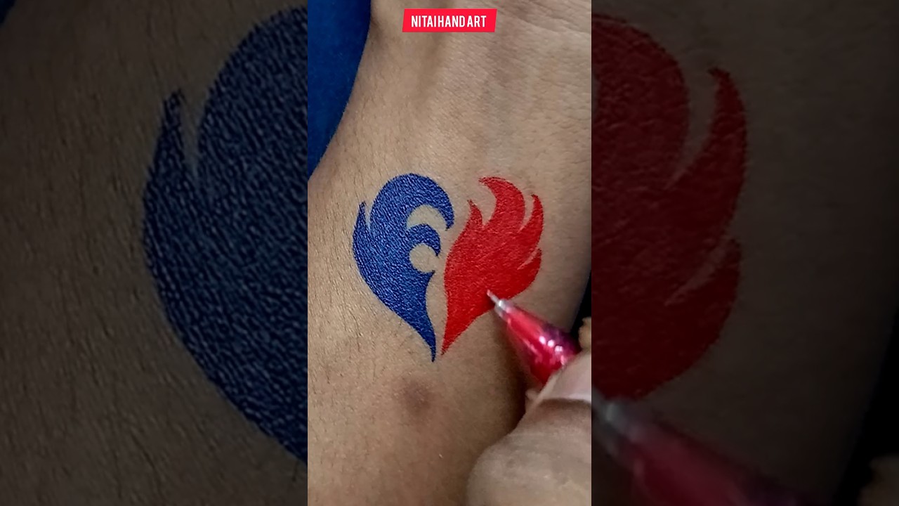 Fire heart tattoo ✨✨ #tattoo #heart #love #viral #shorts