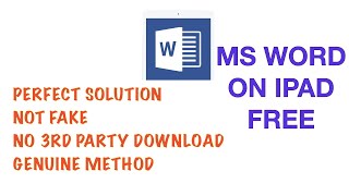 MS word free on any ipad or ipad pro working method ms office for free on ipad 2020