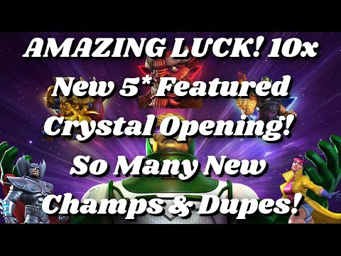 AMAZING LUCK! 10x New 5* Featured Crystal Opening (Stream Highlight) - Marvel Contest of Champions