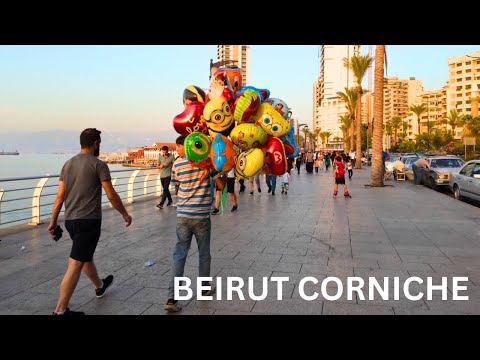 [4K 60fps] What Happens on Beirut’s Corniche at Sunset? 🇱🇧