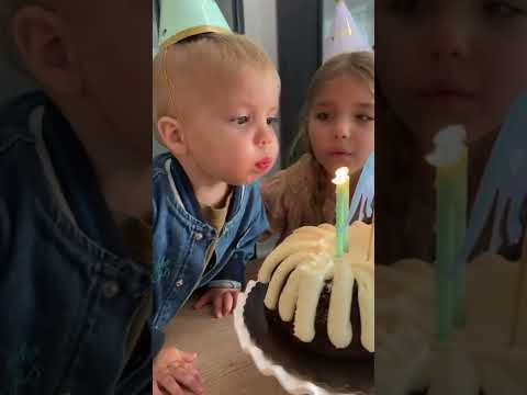 TWO YEAR OLD STRUGGLES TO BLOW OUT HIS BIRTHDAY CANDLES!